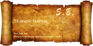 Stanga Barna névjegykártya